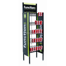 5-Tier Metal Cola Can Drinks Display Shelf, Shopping Mall Merchandising Beer Can Display Shelves